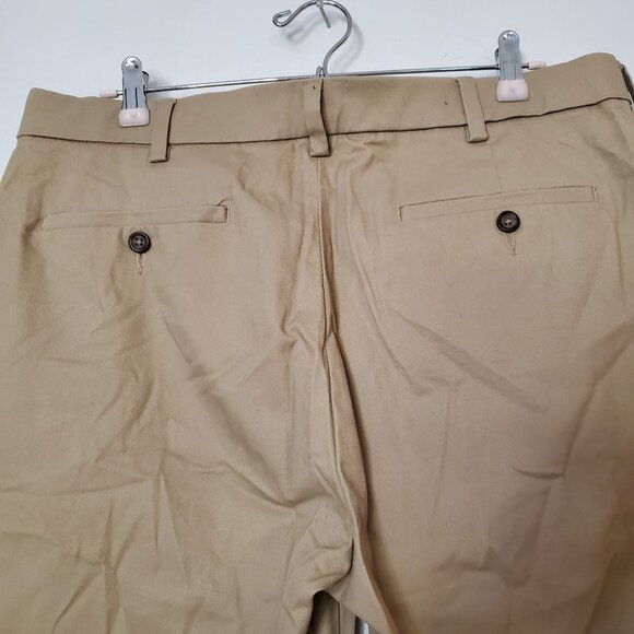 George Khaki Straight Fit Chino Pants Stone Wash 34x34 - Picture 3 of 8